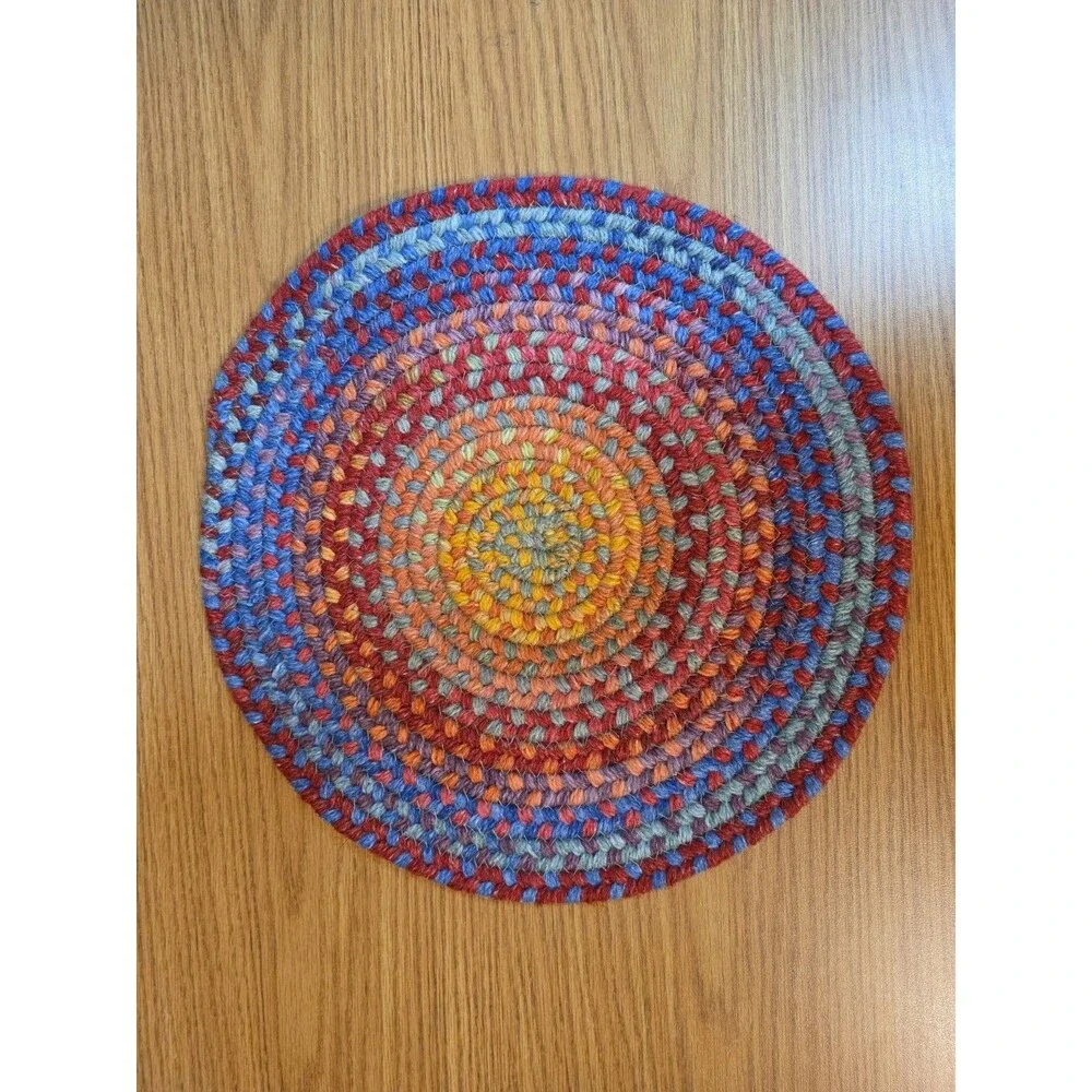 Capel American Legacy Braided Rug Primary Multi Color Chair Pad,Accent Rug 4 Pc